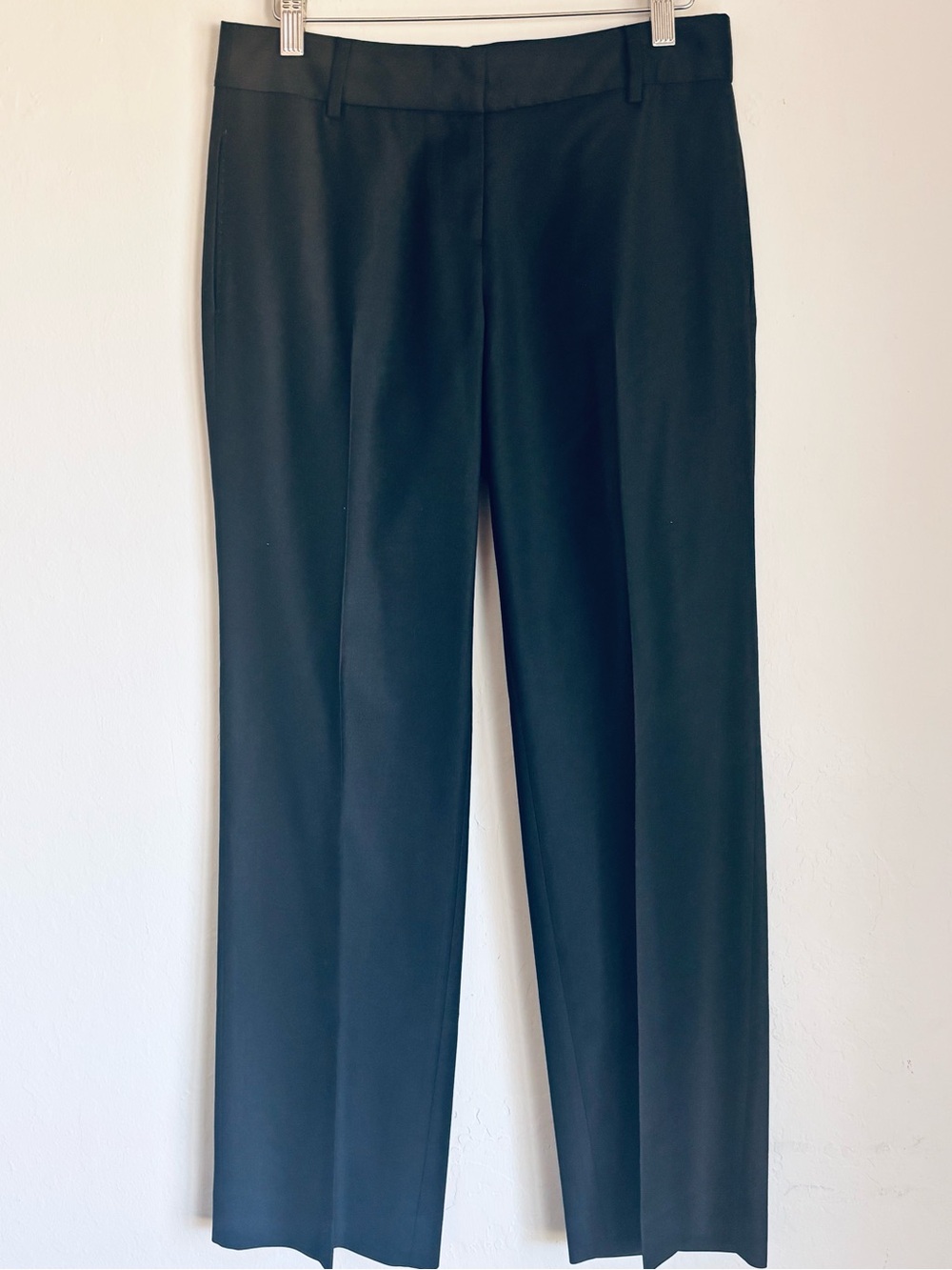 J..Crew City Fit 100% Fine Wool Dress Pants, Black, Sz 2P Classic Minimalist